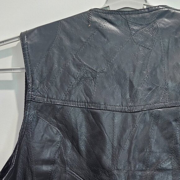 Women's Black Leather Vest - Picture 11 of 16
